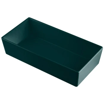 TableCraft CW5012HGN Simple Solutions 1/3 Size Hunter Green Cast Aluminum Straight Sided Bowl - 3" Deep