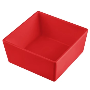 TableCraft CW5016R Simple Solutions 1/6 Size Red Cast Aluminum Straight Sided Bowl - 3" Deep