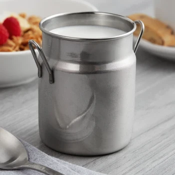 Vollrath 59765 16.3 oz. Mini Milk Can Stainless Steel Creamer
