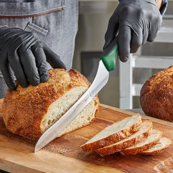 Dexter-Russell 36008G 360 Series 9" Scalloped Offset Bread Knife with Green Handle