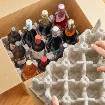 Lavex Molded Fiber 12 Bottle Upright Wine Shipper - 178/Pallet