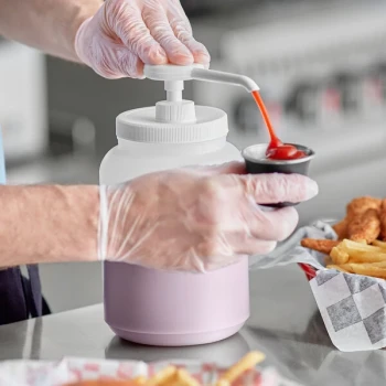 Choice Condiment Pump Kit with 0.5 oz. Plastic Pump and 1/2 Gallon Jug