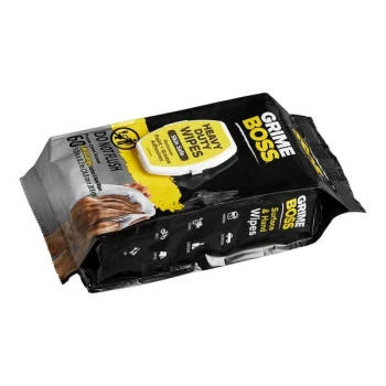 Grime Boss 9" x 8" 60-Count Heavy-Duty Cleaning Wipes with Fresh Citrus Scent - 8/Case
