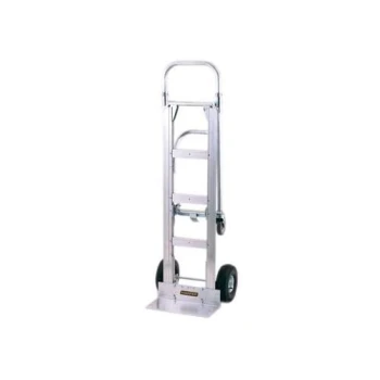 Harper 1,000 lb. Continuous Handle Wide Body Senior Aluminum Hand Truck / Platform Truck with 10" x 2" Solid Rubber Wheels GWDT2CJ8645