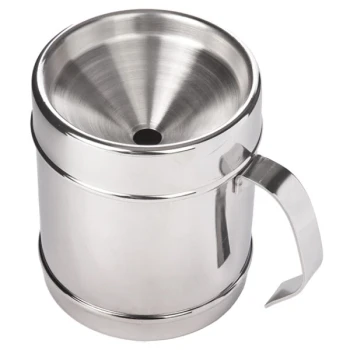 Franmara 9277 Customizable 30 oz. Polished Stainless Steel Continental Style Wine Tasting Personal Spittoon