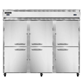 Continental Refrigerator 3RES-N-SS-HD 86" Half Door Extra Wide Shallow Depth Reach-In Refrigerator