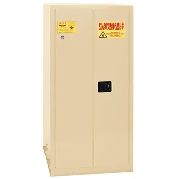 Eagle Manufacturing 55 Gallon Beige Drum Safety Cabinet with Self-Closing Door - 2610XBEI