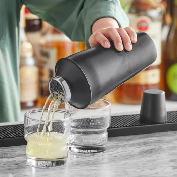 Acopa 28 oz. Matte Black 3-Piece Cobbler Cocktail Shaker