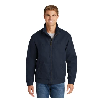 CornerStone CSJ40 Unisex Customizable Navy Washed Duck Cloth Flannel-Lined Work Jacket - Medium