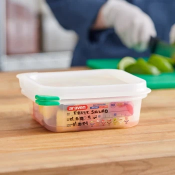 Araven 03023 1/6 Size Translucent Polypropylene Food Pan with Airtight Lid - 2 1/2" Deep