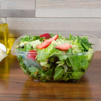 Sabert 18048B300 Bowl2 48 oz. Clear PET Square Deli / Catering Bowl - 300/Case