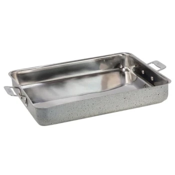 Bon Chef 60012CLDSTARLIGHT Cucina 5 Qt. Starlight Stainless Steel Roasting Pan - 14 5/8" x 12" x 2 1/4"