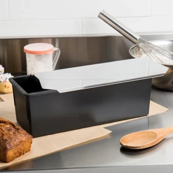Matfer Bourgeat 345836 Exoglass 2 LBS Non-Stick Pullman Bread Loaf Pan with Lid - 11 1/4 inch x 4 inch x 4 1/4 inch