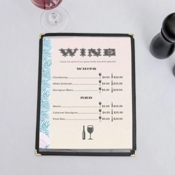 Choice 8 1/2" x 11" Menu Paper - Seafood Themed Shell Design Left Insert - 100/Pack