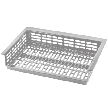TableCraft CW1074BRA Simple Solutions 21 1/4" x 15 3/8" x 3" Brushed Aluminum Perforated Single Cold Well Drop-In Template