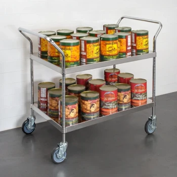 Regency Stainless Steel Two Shelf Utility Cart - 24" x 46" x 37"