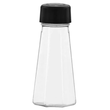 Vollrath 313-06 Traex® Dripcut® 3 oz. Polycarbonate Salt and Pepper Shaker with Black Plastic Top - 72/Case
