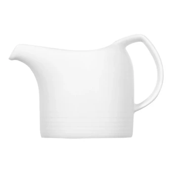 Bauscher Dialog from BauscherHepp 5.1 oz. Bright White Embossed Porcelain Creamer with Handle - 36/Case