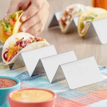 Choice 26 1/2" x 4" x 2" Stainless Steel Full Size Taco Holder with 9 or 10 Compartments