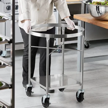 Choice 45 Qt. Stainless Steel Mixing Bowl Stand with Locking Casters