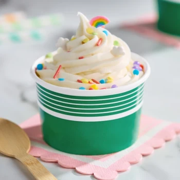 Choice 8 oz. Green Paper Frozen Yogurt / Food Cup - 50/Pack