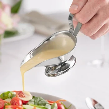 Choice 3 oz. Stainless Steel Gravy Boat