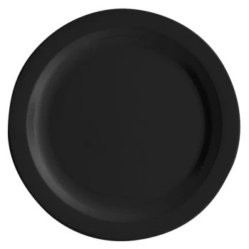 Cambro 10CWNR110 Camwear® 10" Black Narrow Rim Polycarbonate Plate - 48/Case