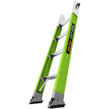 Little Giant 4' Type 1AA Green Fiberglass Underground Utility Access Ladder Base Section with Swivel Feet 18004-272 - 375 lb. Capacity