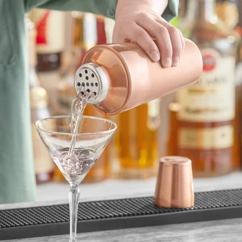 Acopa 16 oz. Copper-Plated 3-Piece Cobbler Cocktail Shaker
