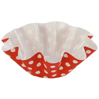Novacart Medium Red Polka Dot Floret Cup 3 9/16" x 1 3/8" - 3,000/Case