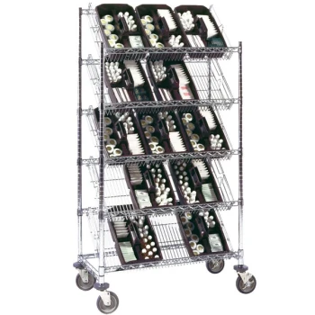 Metro DC35EC 36" x 18" Four Slanted Shelf with One Flat Top Shelf Merchandiser / Dispenser Rack