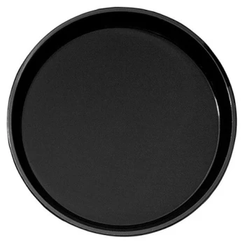 Cambro 11" Black Round Polytread Non-Skid Serving Tray PT1100110