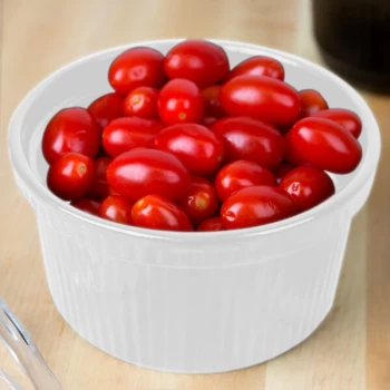 TableCraft CW1620W 1 Qt. White Cast Aluminum Souffle Bowl with Ridges