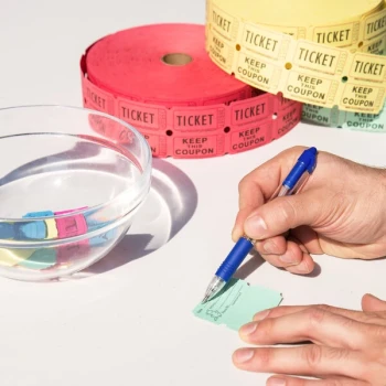 Carnival King Green 2-Part Customizable Raffle Tickets - 2,000/Roll