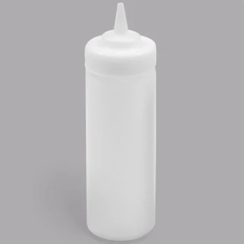 TableCraft 11253CHD 12 oz. Clear High Density WideMouth™ Cone Tip Squeeze Bottle with 53 mm Opening - 12/Pack