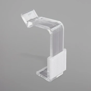 Snap Drape LV Clear Plastic Table Skirt Clip with Hook and Loop Attachment - 100/Bag