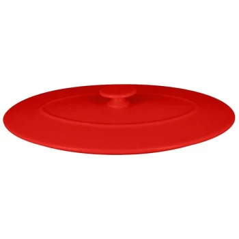 RAK Porcelain Chef's Fusion 10 1/4" Ember Red Oval Porcelain Lid - 3/Case