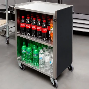 Lakeside 810B 3 Shelf Standard Duty Stainless Steel Utility Cart with Enclosed Base and Black Laminate Finish - 16 1/2" x 27 3/4" x 32 3/4"