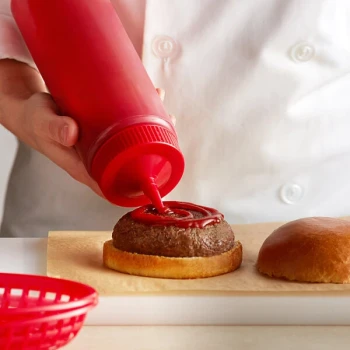 Vollrath 4924C-02 Traex® Color-Mate™ 24 oz. Red Single Tip Wide Mouth Squeeze Bottle