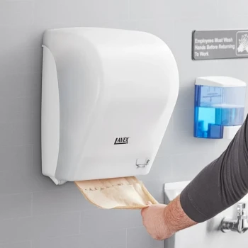 Lavex Translucent White Auto-Cut Hands Free Paper Towel Dispenser