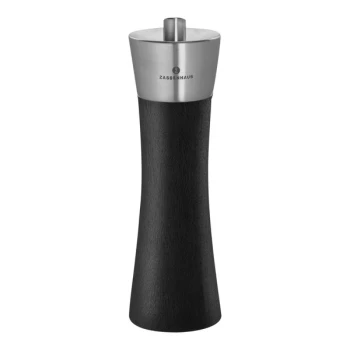 Zassenhaus Augsburg 7" Stainless Steel / Beech Wood Black Salt Mill
