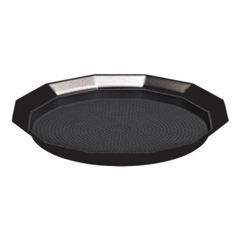 Service Ideas Metallic Elements 11" Black Onyx 12-Sided Serving Tray with Removable Non-Slip Insert TRPN119RIBSBX - 12/Case