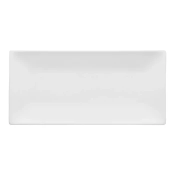 Ariane Panorama 9" x 4 5/16" Ivory Rectangular Porcelain Coupe Platter - 12/Case