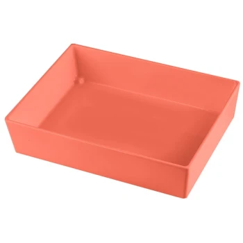 TableCraft CW5004SNX Simple Solutions 1/2 Size Sunset Orange Cast Aluminum Straight Sided Bowl - 3" Deep