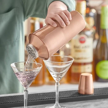 Acopa 28 oz. Copper-Plated 3-Piece Cobbler Cocktail Shaker