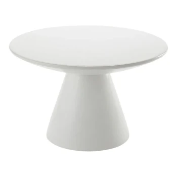 American Metalcraft Hampton Collection 11 1/2" White Round Sun-Bleached Mango Wood Pedestal