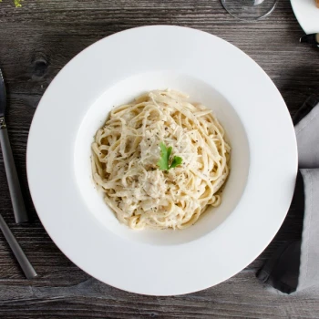 Bon Chef 5000013B Wide Rim 11 1/2" White Bone China Pasta Plate - 12/Pack