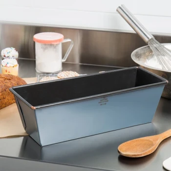Matfer Bourgeat 331101 Exopan Steel 5.4 lb. Non-Stick Flared Bread Loaf Pan - 11 7/8 inch x 4 1/8 inch x 3 3/4 inch