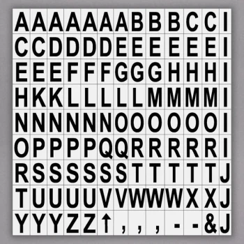 MasterVision KT2220 3/4" Black Interchangeable Magnetic Vinyl Letters - 120 Characters