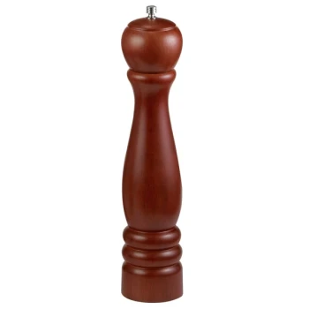 TableCraft PM1912 12 1/2" Wood Pepper Mill with Mahogany Finish